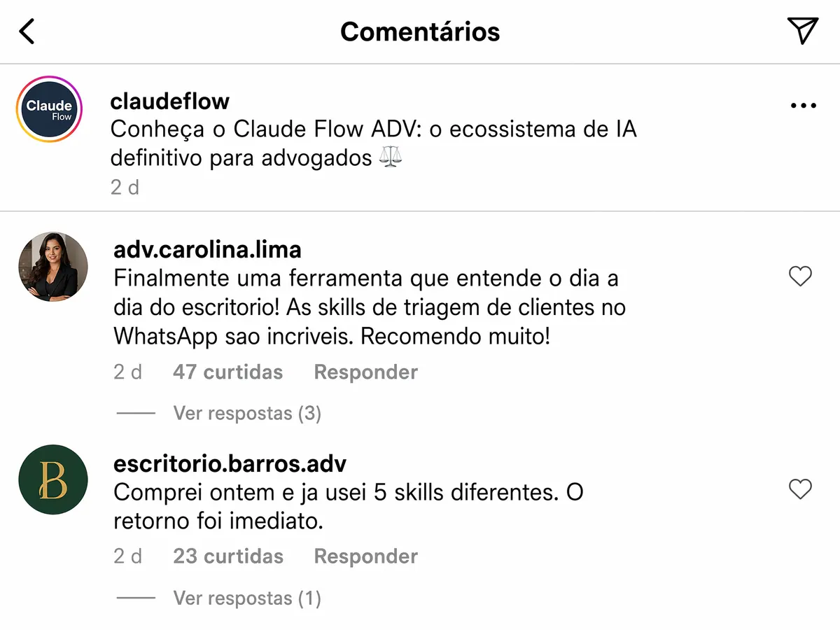 Comentários Instagram